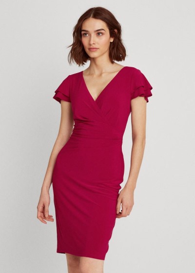 Vestidos Ralph Lauren Mujer Vino - Flutter-Sleeve Surplice - LSJYN6245